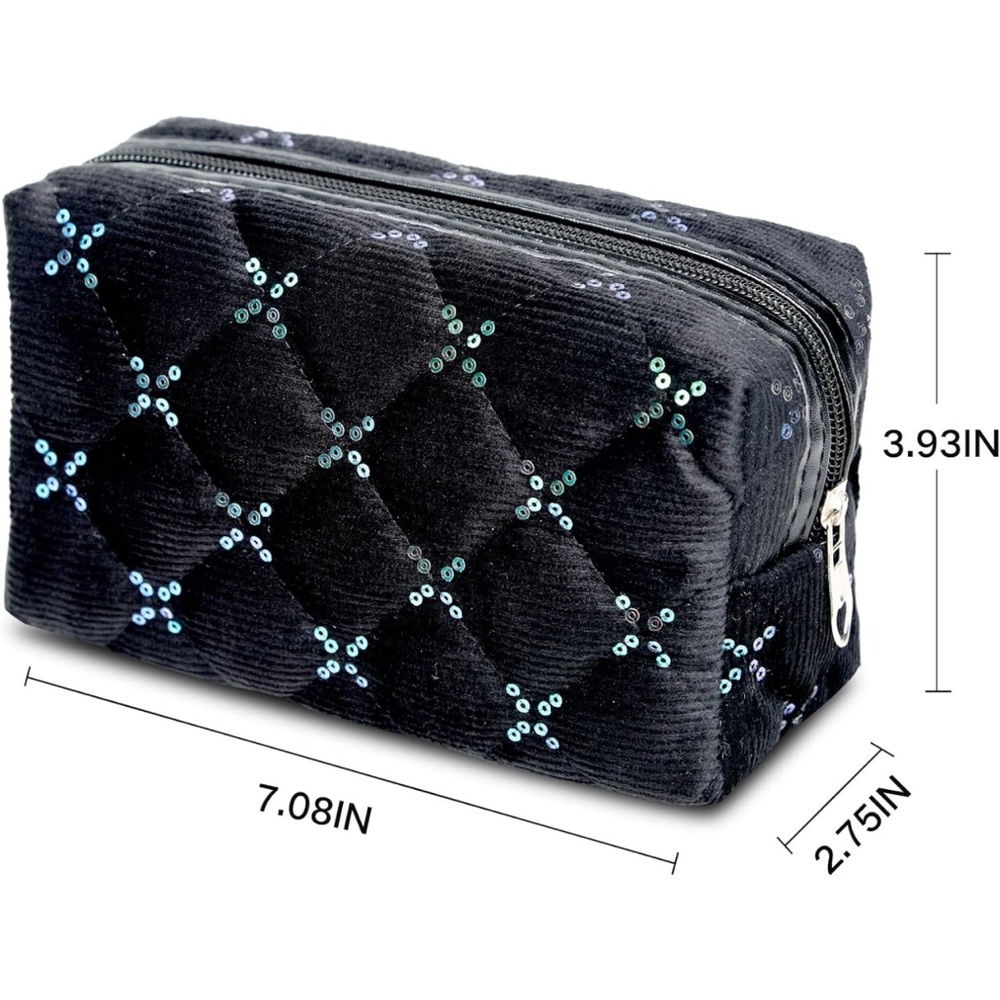 Cute black cosmetic ,pencil or travel bag - Picture 4 of 12